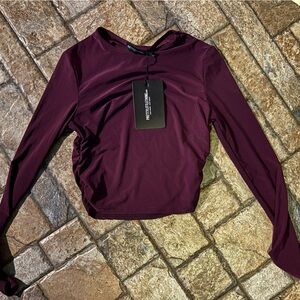 Purple Long Sleeve Crop Top
